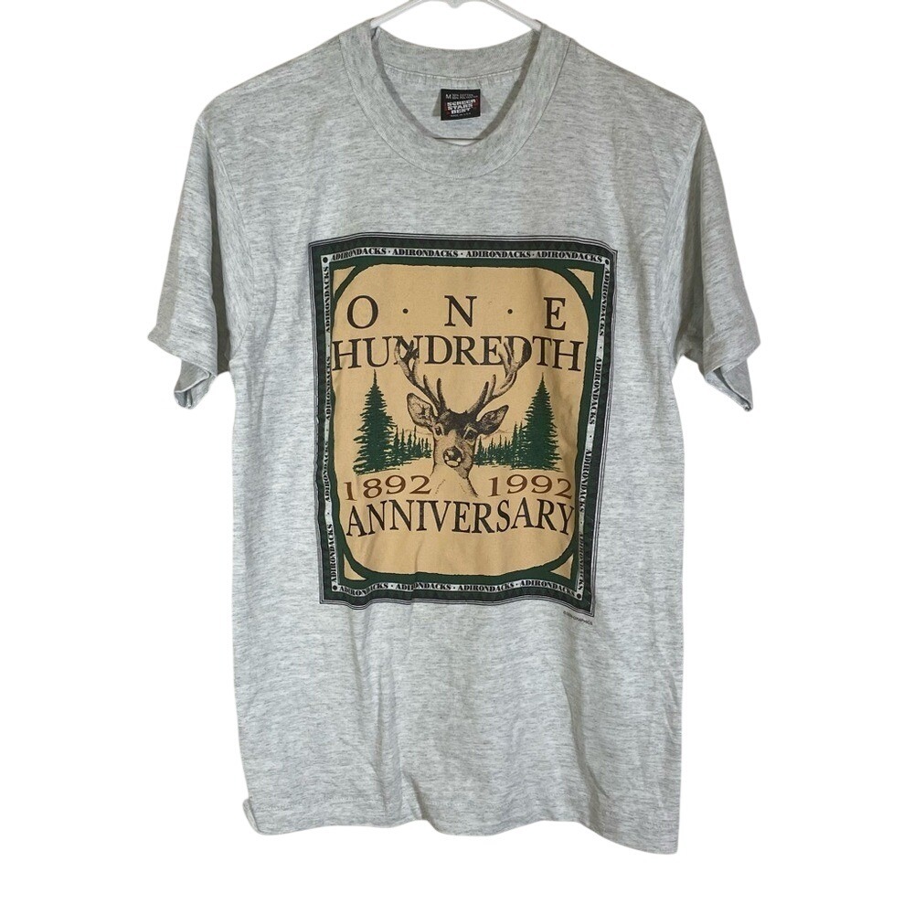 Vintage 1992 Adirondacks park t shirt deer nature single stitch size medium USA
